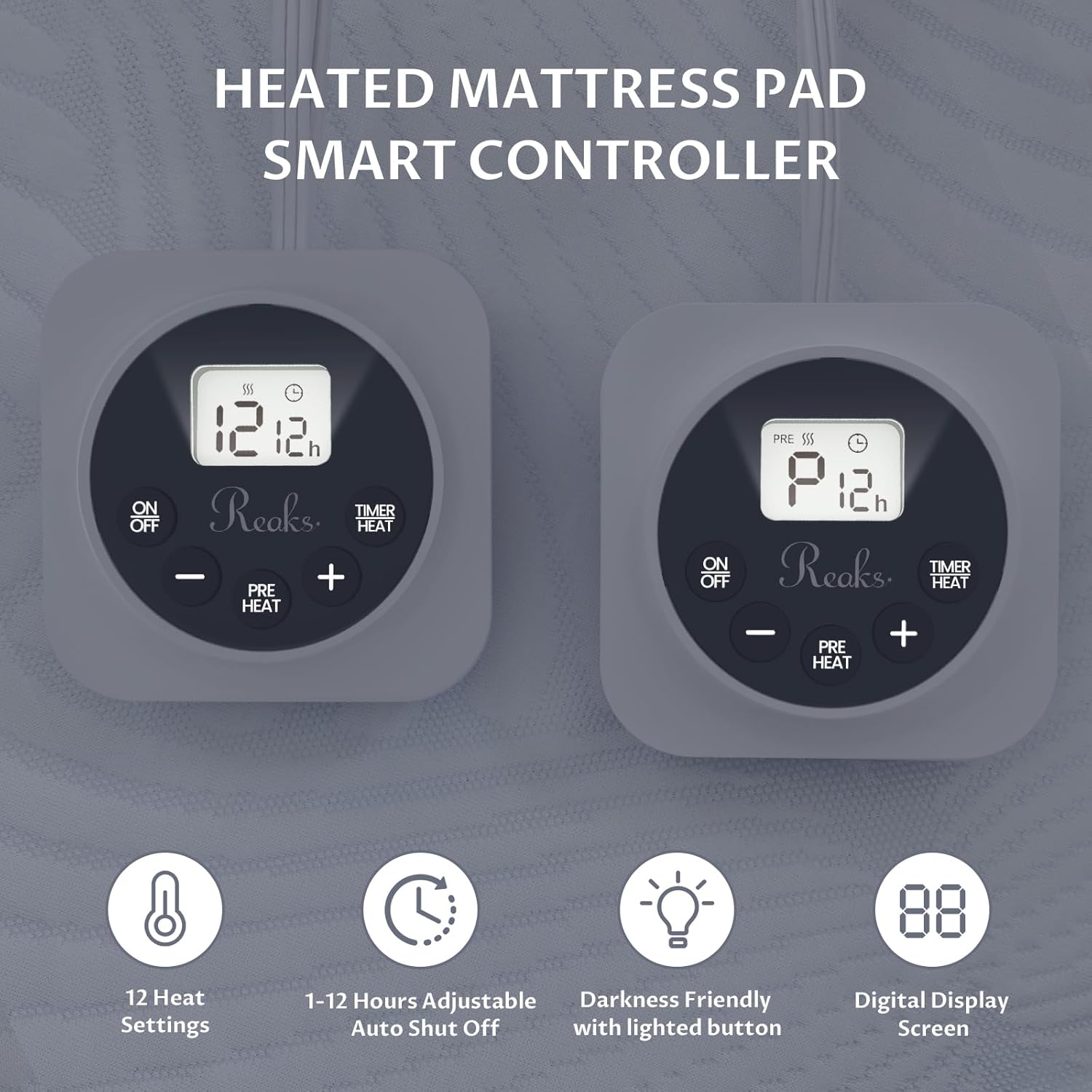 Detalle de King Size Heated Mattress Pad 12 Settings