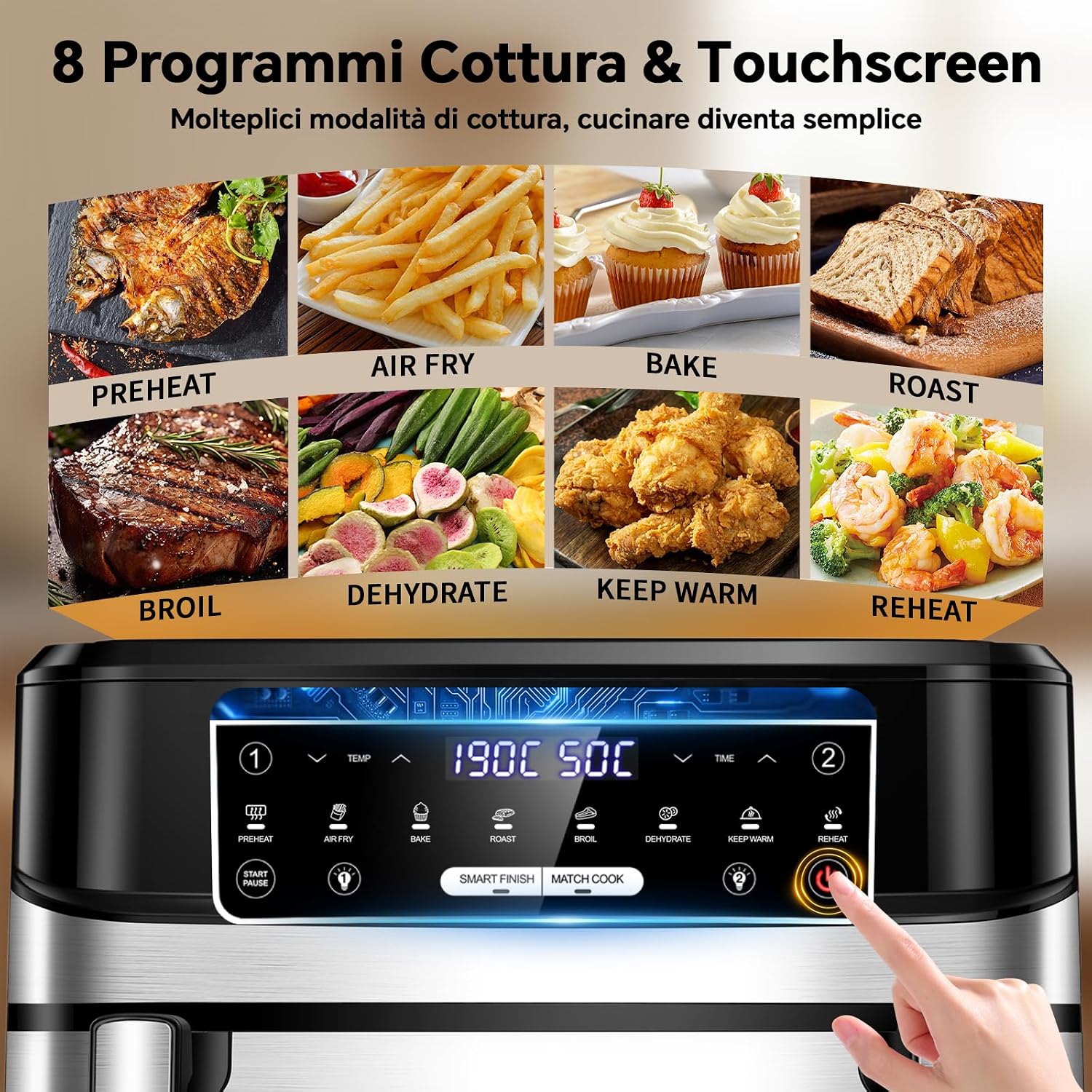 Detalle de Friggitrice ad Aria 12L Dual Zone XXL