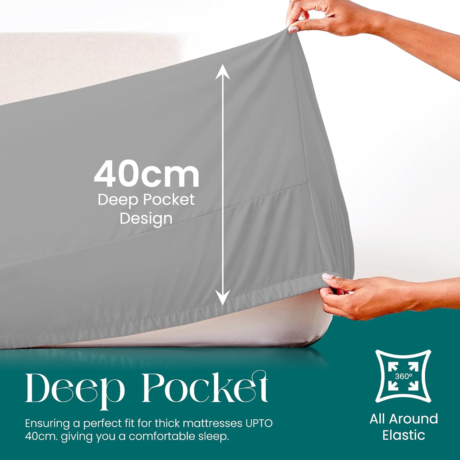 Detalle 2 de Linens World Egyptian Cotton Fitted Sheet 200 TC