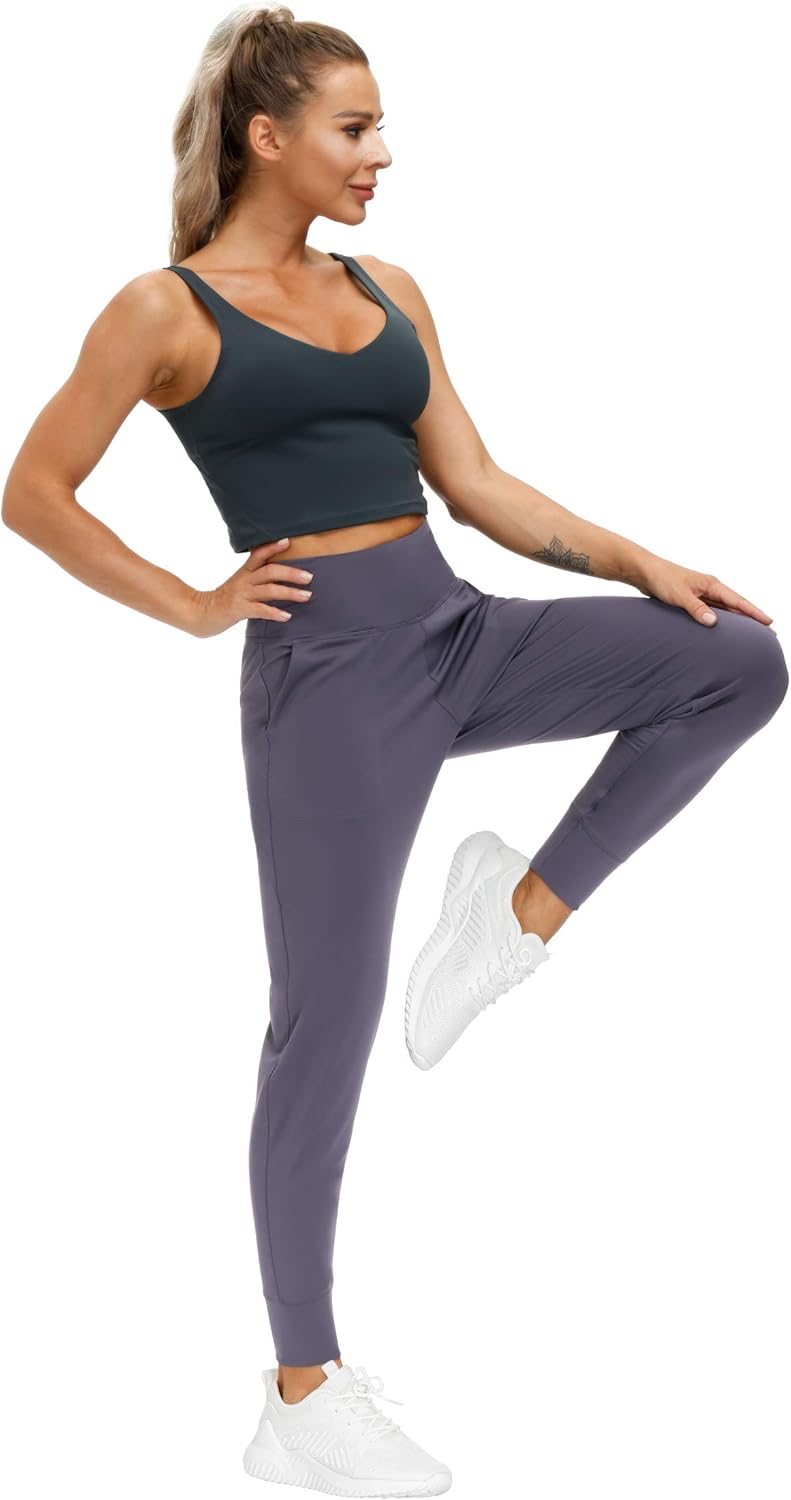 Thumbnail 5 de THE GYM PEOPLE Joggers donna in poliamida ed elastan 4-way stretch per yoga, fitness e tempo libero