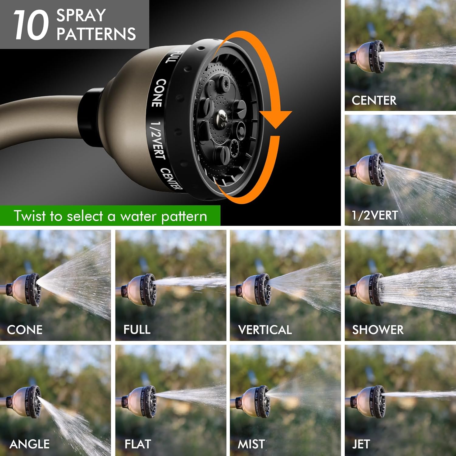 Thumbnail 3 de RESTMO Watering Lance Heavy Duty 42cm metal spray gun with thumb flow control and 10 spray patterns