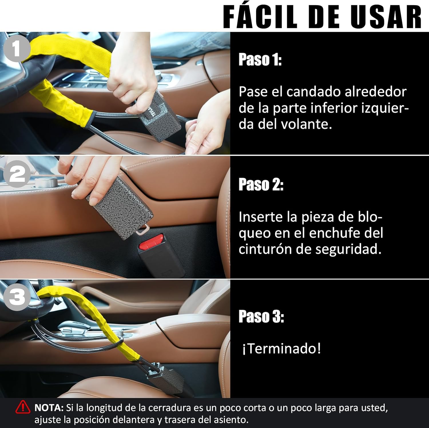 Thumbnail 5 de Tevlaphee Antirrobo Coche Barra Alta visibilidad