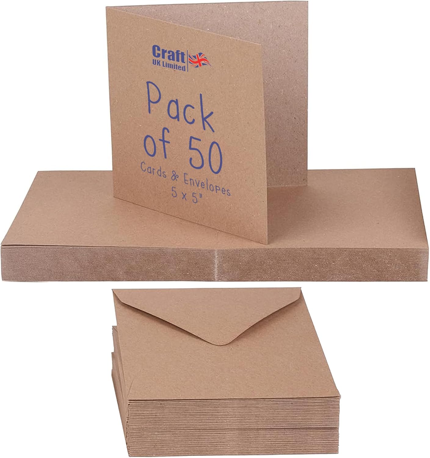 Detalle 2 de Handwerk UK 2049 C6 Kraft Karte und Umschlag (50er Pack) – braun