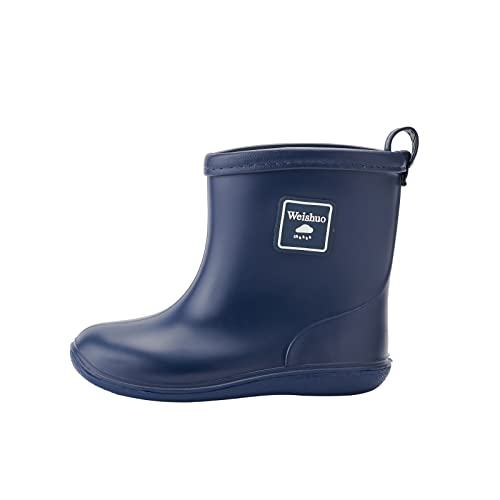 Detalle de Weishuo Stivaletti Pioggia Bambino Blu Scuro 18 (EU 27) – Stivali di Gomma Impermeabili Antiscivolo