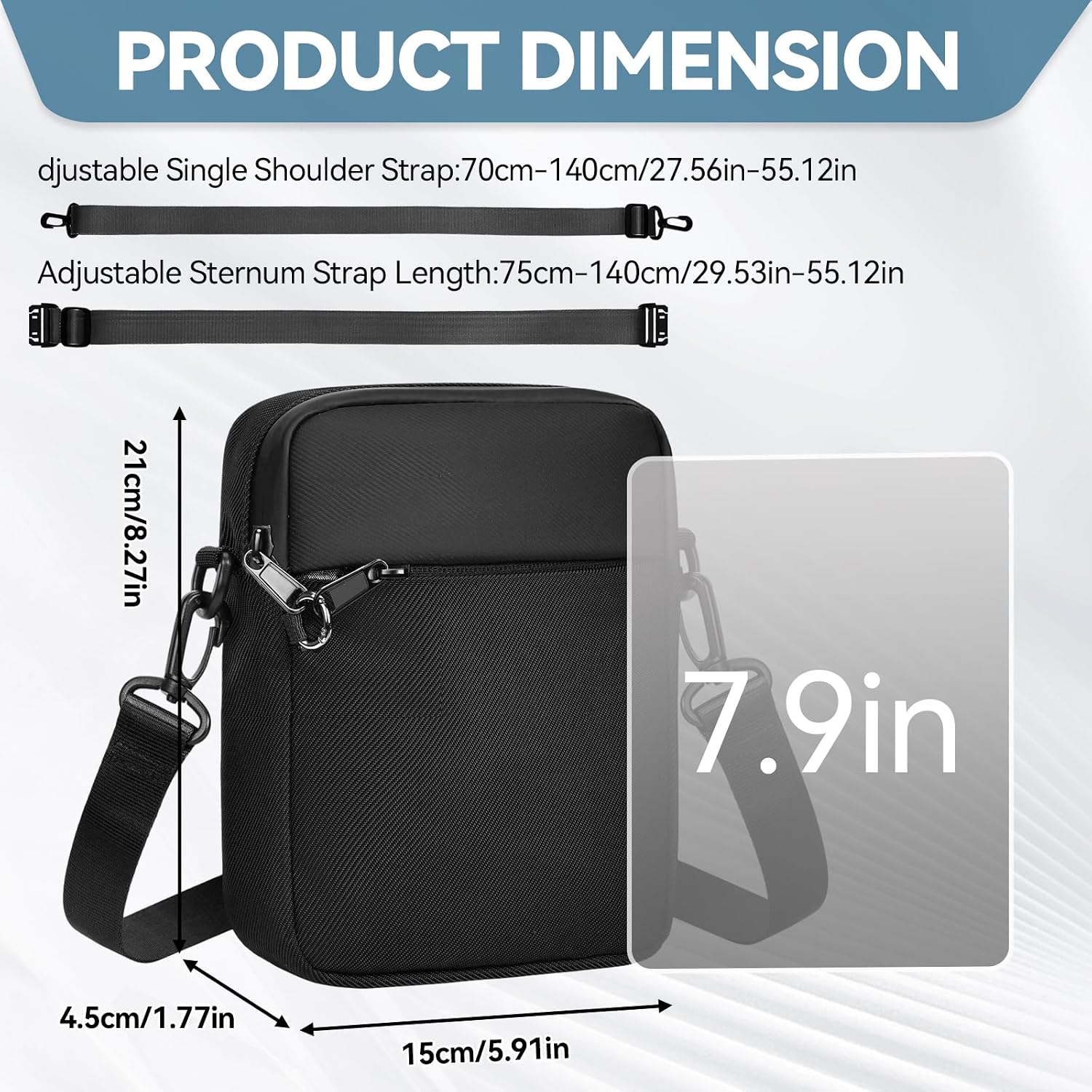 Thumbnail 6 de Eshow Cross Body Bag with Zipper Lock and RFID Pocket – A Practical Anti-Theft Day-to-Day Bag