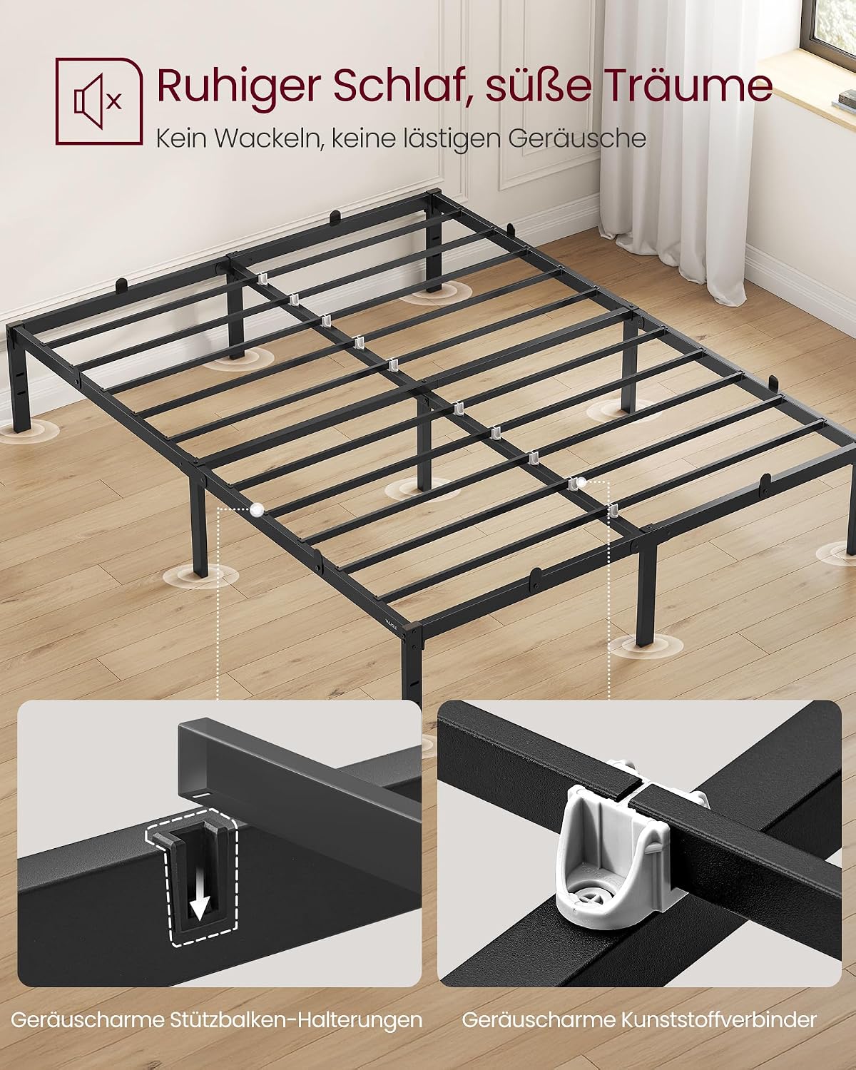 Thumbnail 4 de VASAGLE Doppelbettgestell RMB134B01 (140 x 200 cm) mit Unterbettaufbewahrung