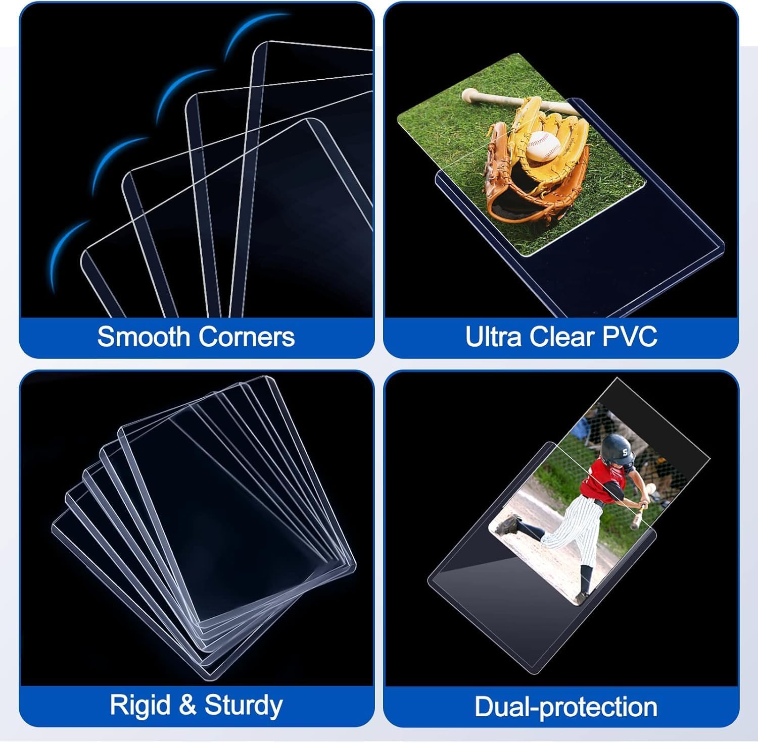 Detalle 1 de Sooez 3" x 4" Rigid Card Sleeves, Clear PVC, 35PT, 100 Pack