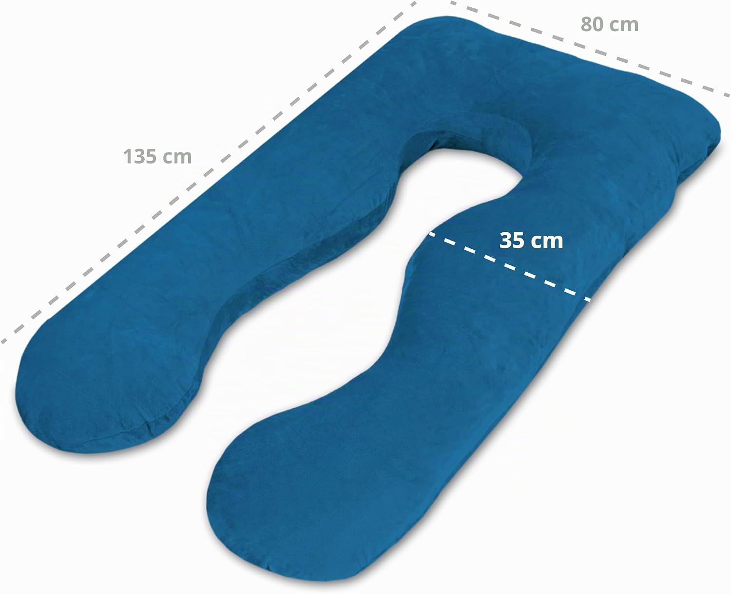 Detalle de Totsy Baby voedingskussenhoes 135 cm, compact U-model in navyblauw