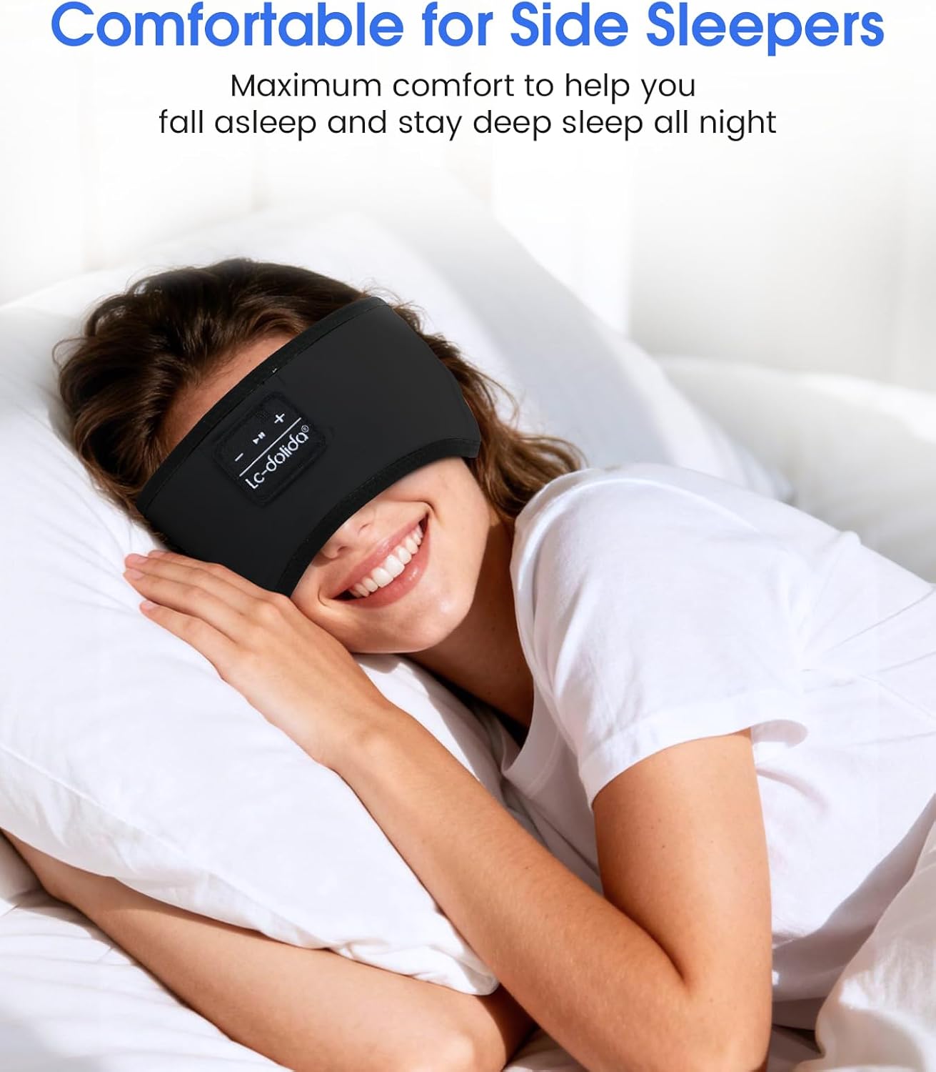 Detalle 2 de LC-dolida LC001 Bluetooth 5.4 Sleep Headband with HD Sound and Mic