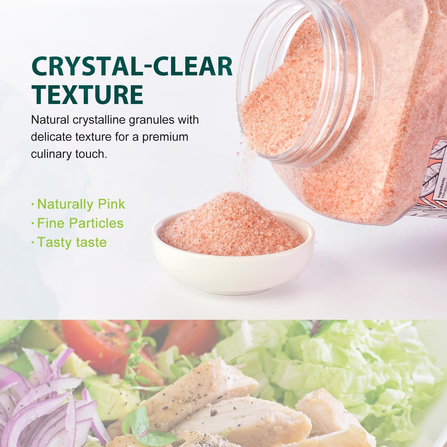 Detalle de Soeos H-091 Himalayan Pink Salt, Fine Grain, 39 oz Bottle
