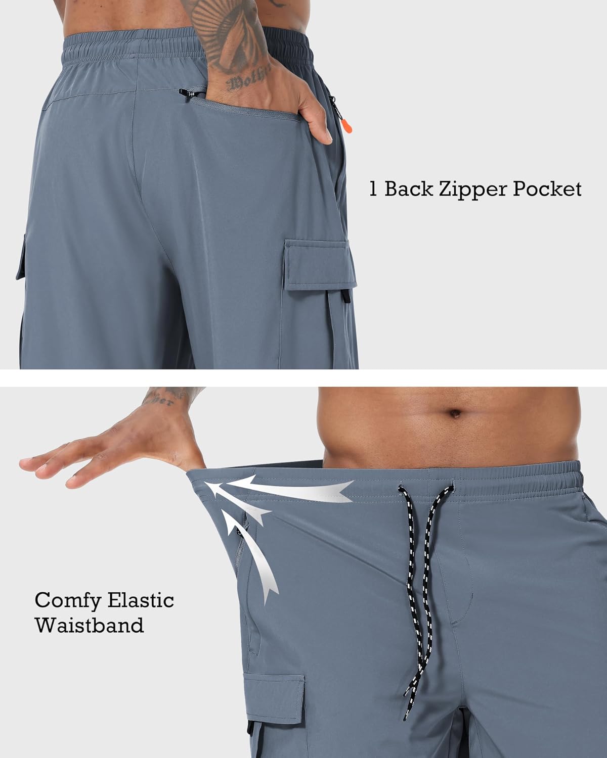 Thumbnail 6 de INNERBUT Men's Cargo Hiking Shorts, Quick-Dry Stretch, 5 Pockets, Unlined