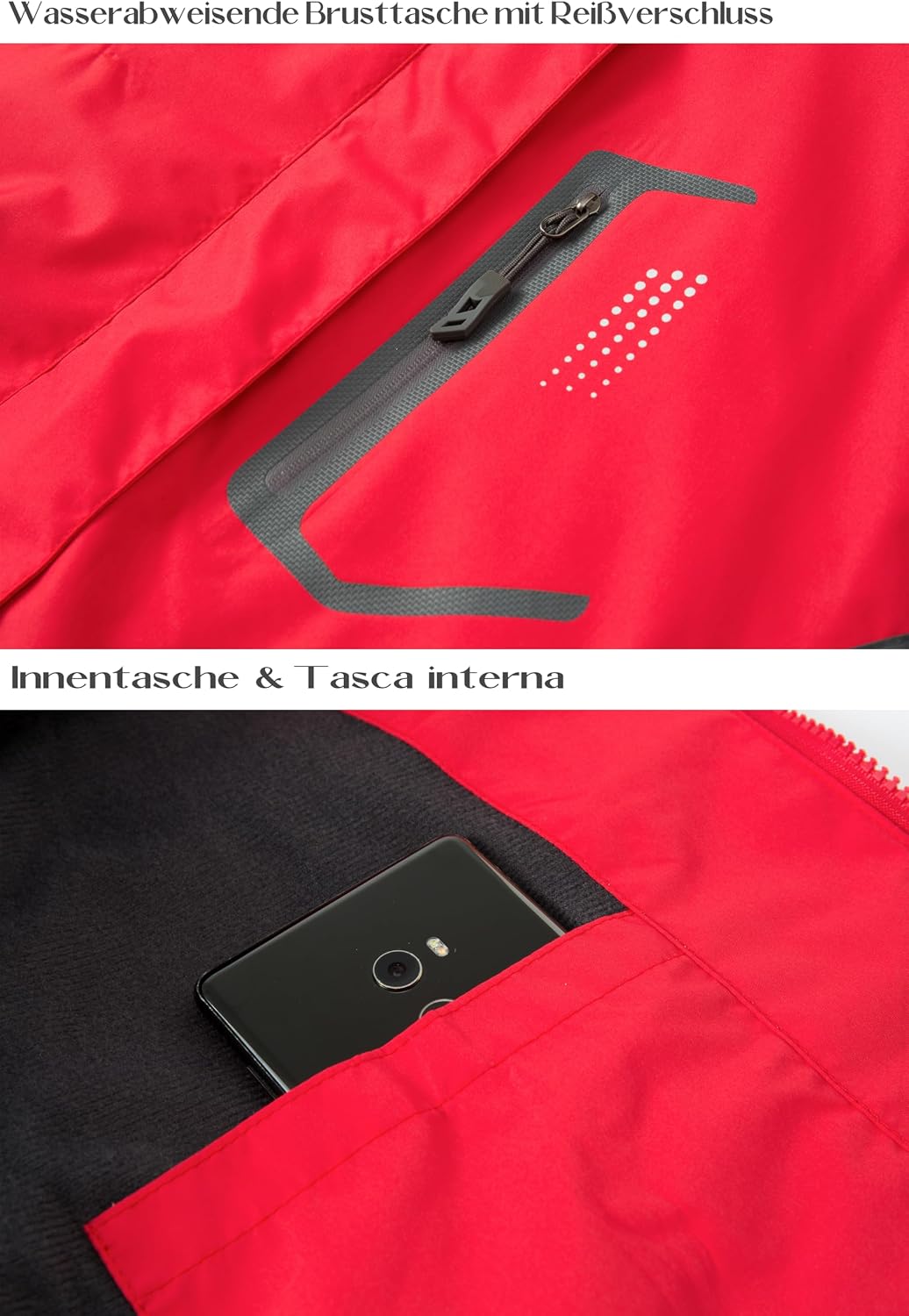Thumbnail 4 de DCmount Regenjacke Damen wasserdicht mit Kapuze – leichte Outdoor-Übergangsjacke mit Softshell-Ansatz