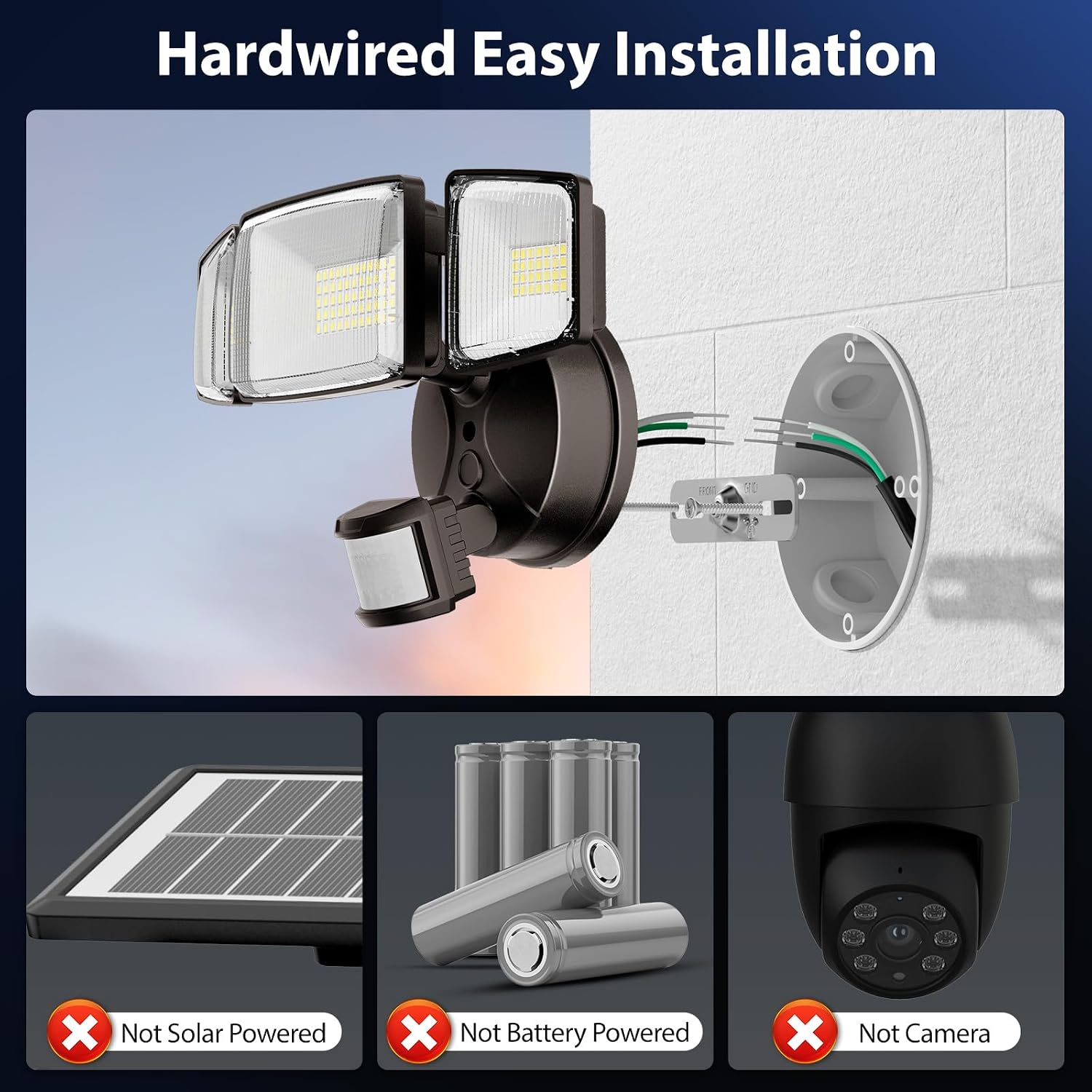 Detalle 2 de Onforu outdoor motion sensor flood light 100W