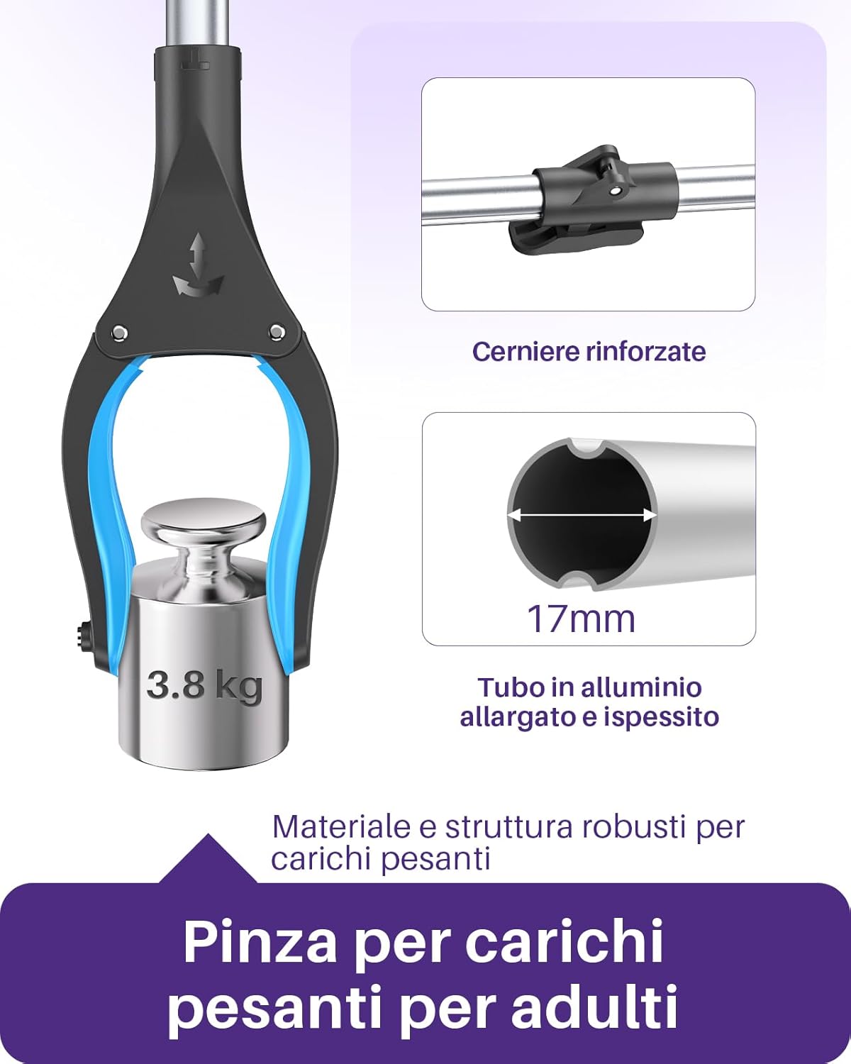 Thumbnail 1 de Kekoy Pinza Telescopica per Anziani in Alluminio 81 cm con Punta Magnetica