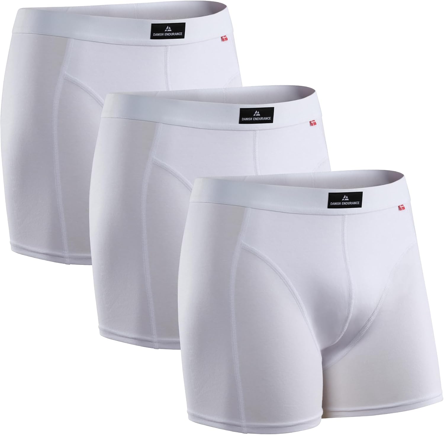 Detalle de Danish Endurance Cotton Boxers for Men with Optional Fly – Multipack (3 or 10)