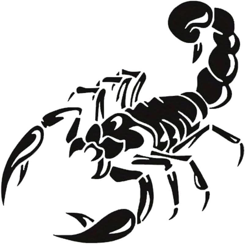 Detalle 1 de Set of 2 Scorpion Vinyl Stickers – 5.5" x 5.5" Waterproof Tribal Emblem for Motorcycle, Car or Helmet (White)