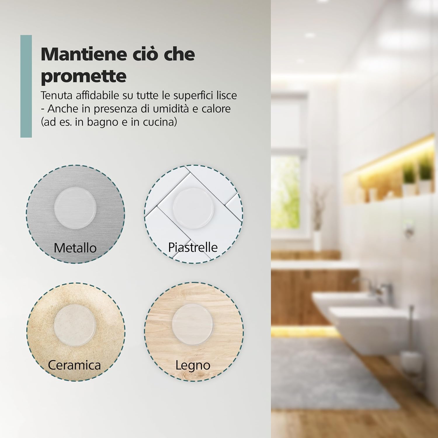 Detalle de Virea set di paracolpi autoadesivi trasparenti per porte e superfici in gomma, 21 x 6 mm (12 pezzi)