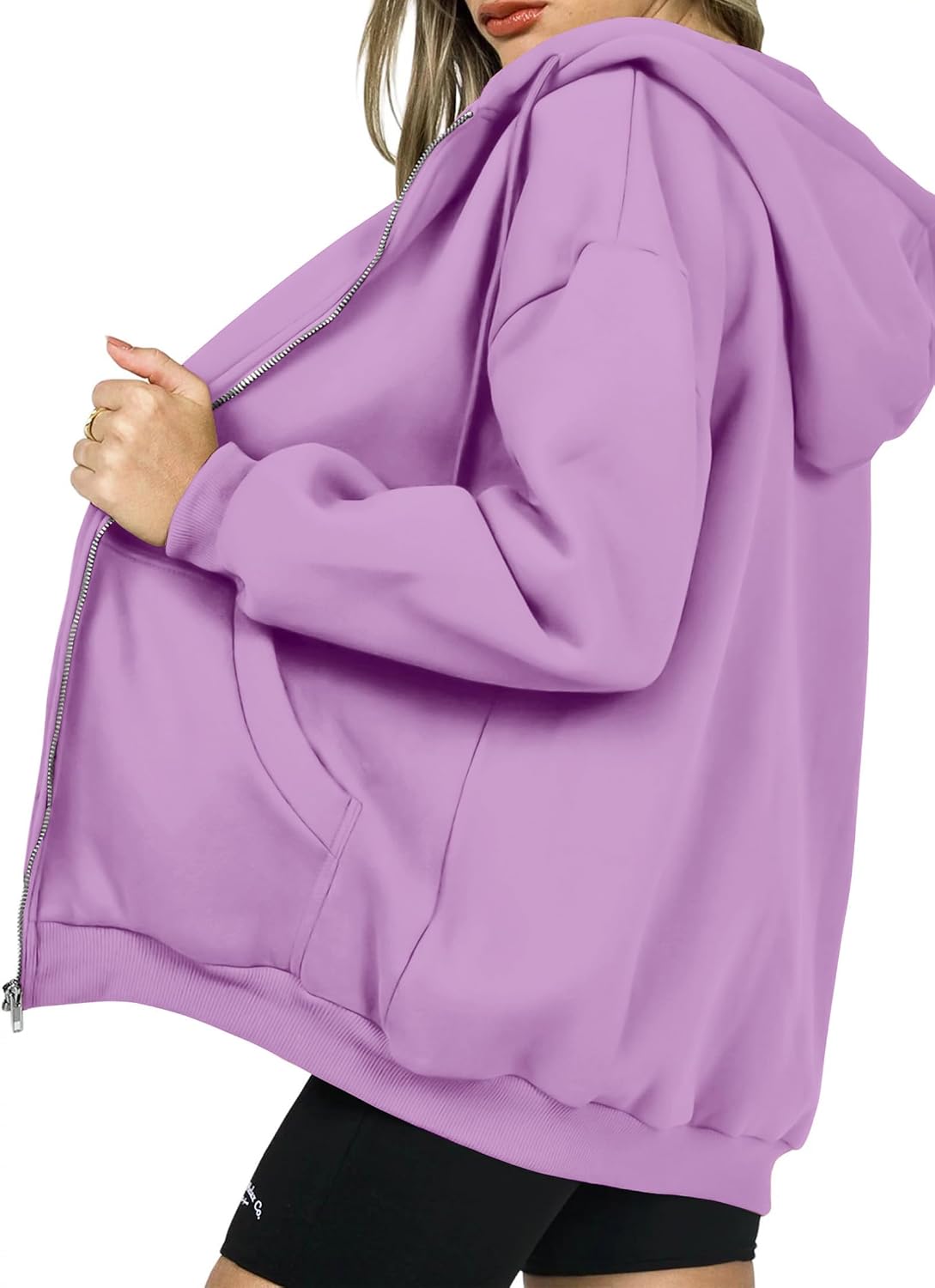 Detalle de PRETTYGARDEN Women's Zip-Up Hoodie, Fleece-Lined