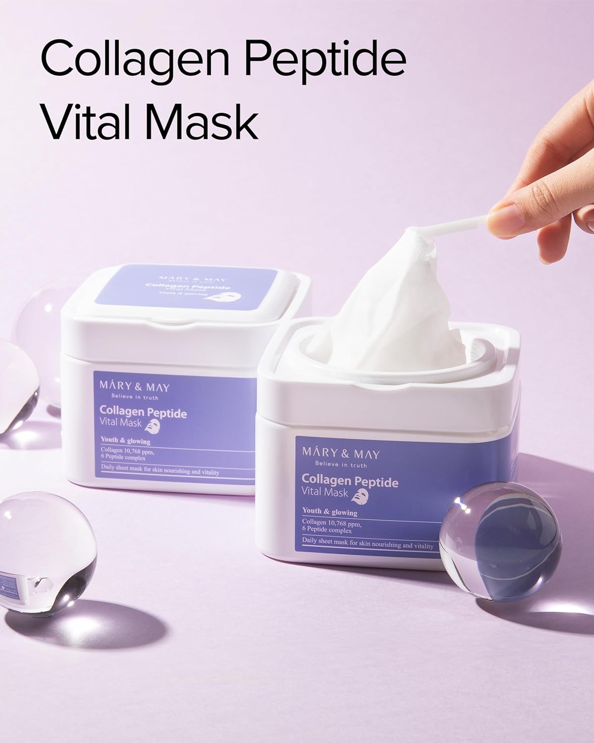 Thumbnail 1 de Mary&May Collagen Peptide Vital Mask 30 Sheets – Daily Anti-Ageing Sheet Mask