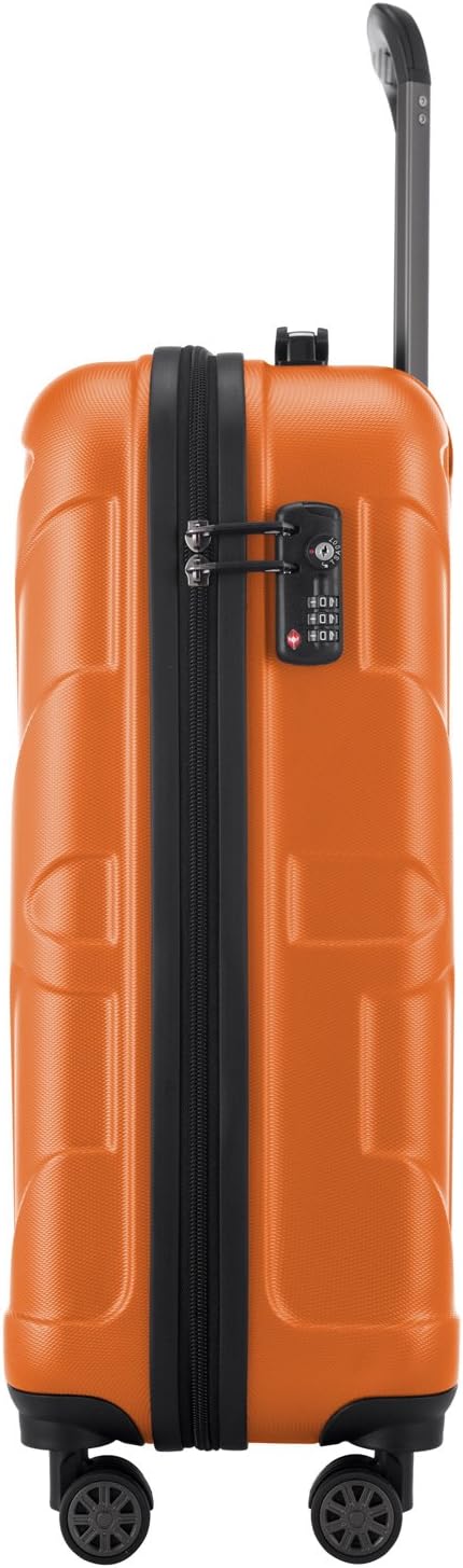 Detalle de SUITLINE Valigia cabina 55 cm in ABS opaco arancione, 4 doppie ruote, TSA