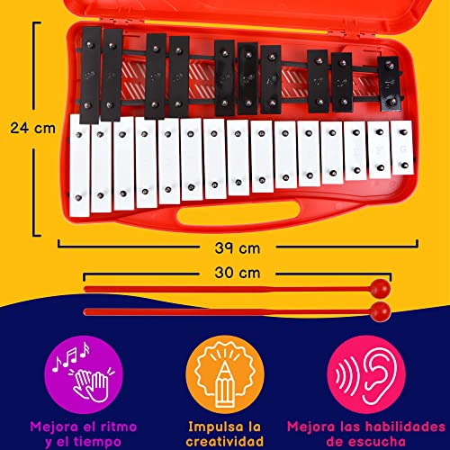 Detalle de A-Star Glockenspiel Cromático 25 Notas con Estuche y Baquetas
