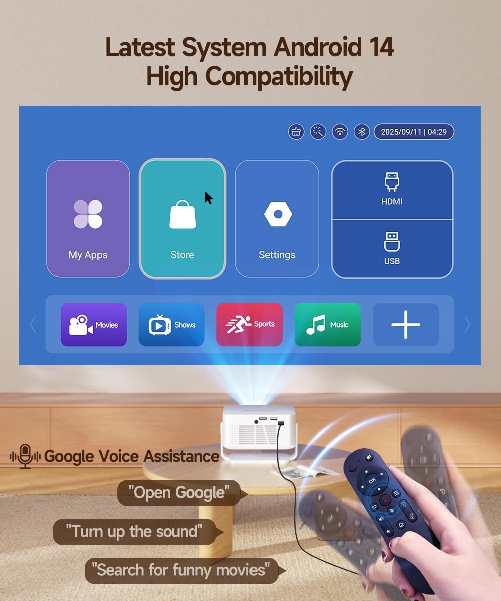 Detalle 2 de Magcubic HY300Max Portable Projector with Wi-Fi 6, Bluetooth 5.4 and Auto Focus