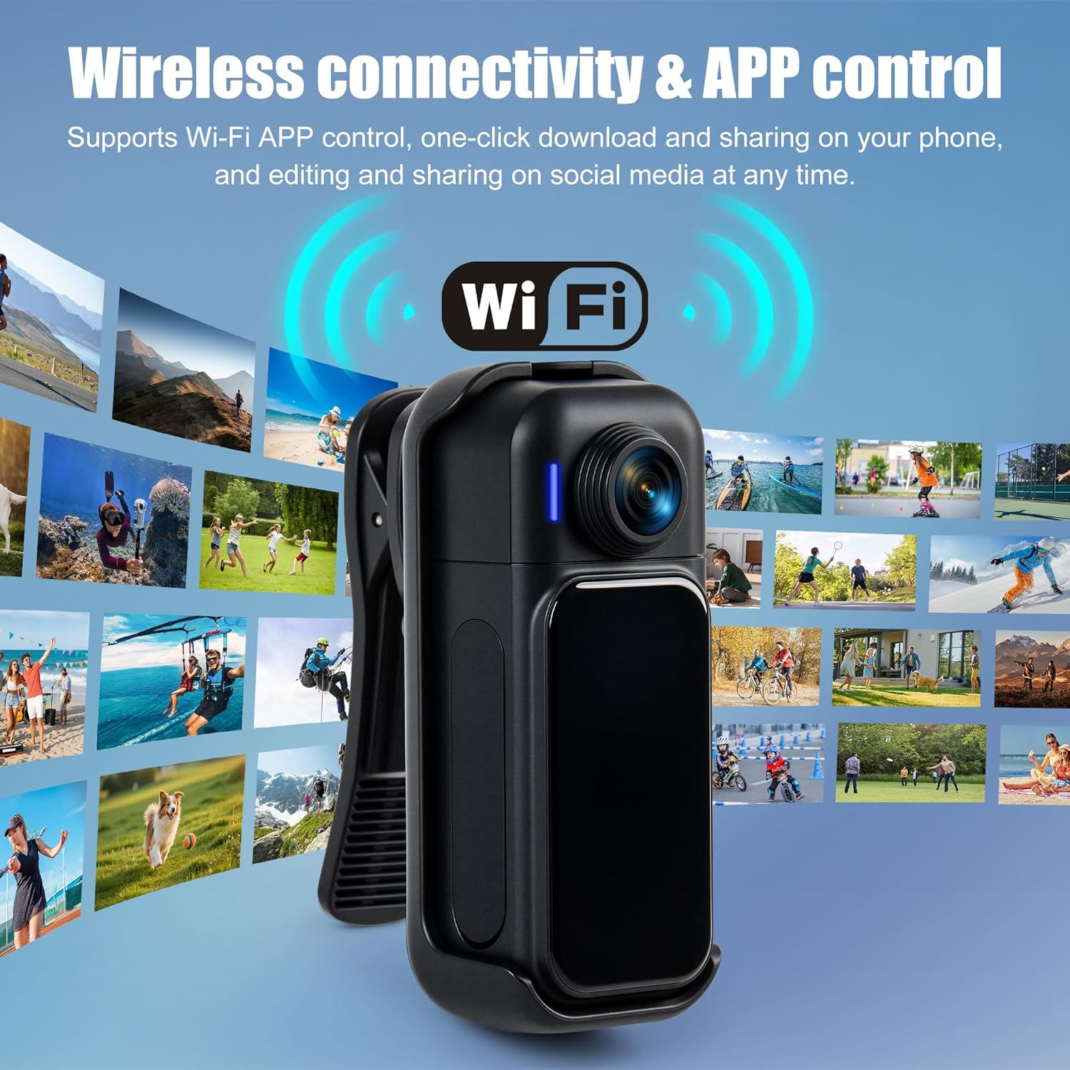 Detalle de Hiwoor Action Camera with 1.47-inch Touchscreen: A compact POV option for vlogging and adventures