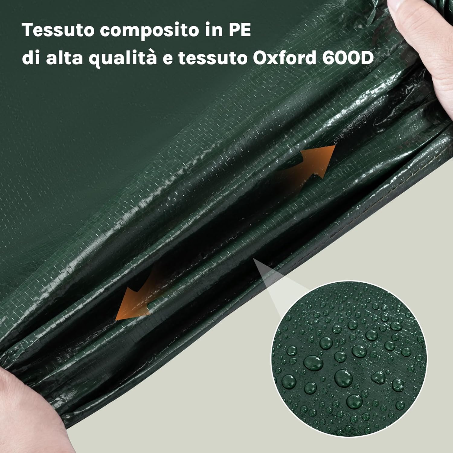 Detalle 2 de WOLTU Copertura protettiva per sedie e sdraio da esterno in PE, telo anti-UV impermeabile 68x96x110/150 cm