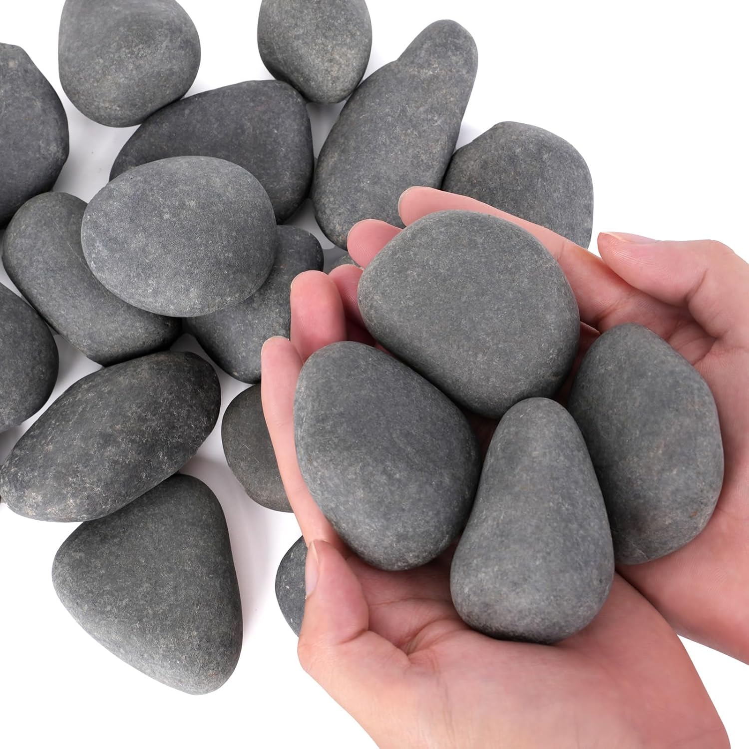 Detalle de Rahato 40 lbs Decorative Landscaping Rocks, 2–3 Inch Natural River Stones