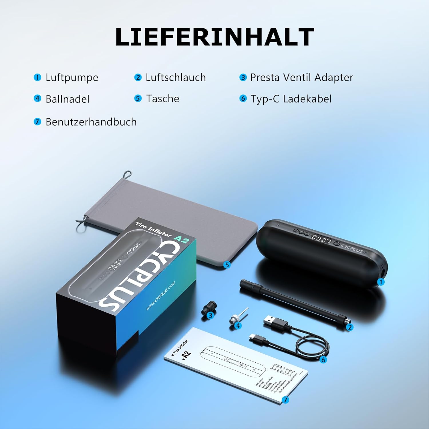 Thumbnail 6 de CYCPLUS Luftpumpe 150 PSI elektronisch