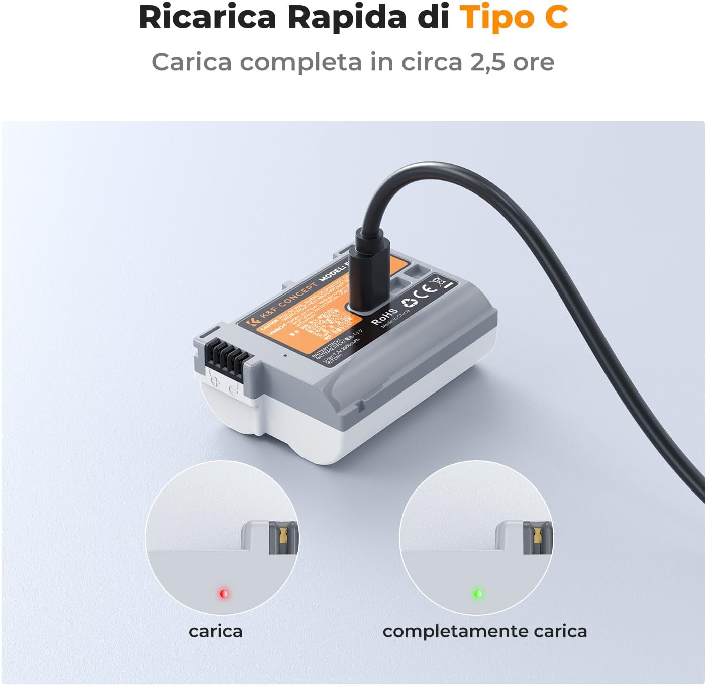 Detalle 2 de K&F CONCEPT EN-EL15C 2600 mAh