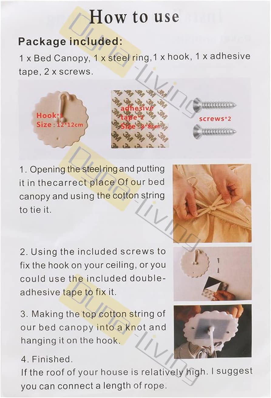 Thumbnail 6 de Dyna-Living Children’s Bed Canopy (Round Dome Hanging Curtain) – Grey