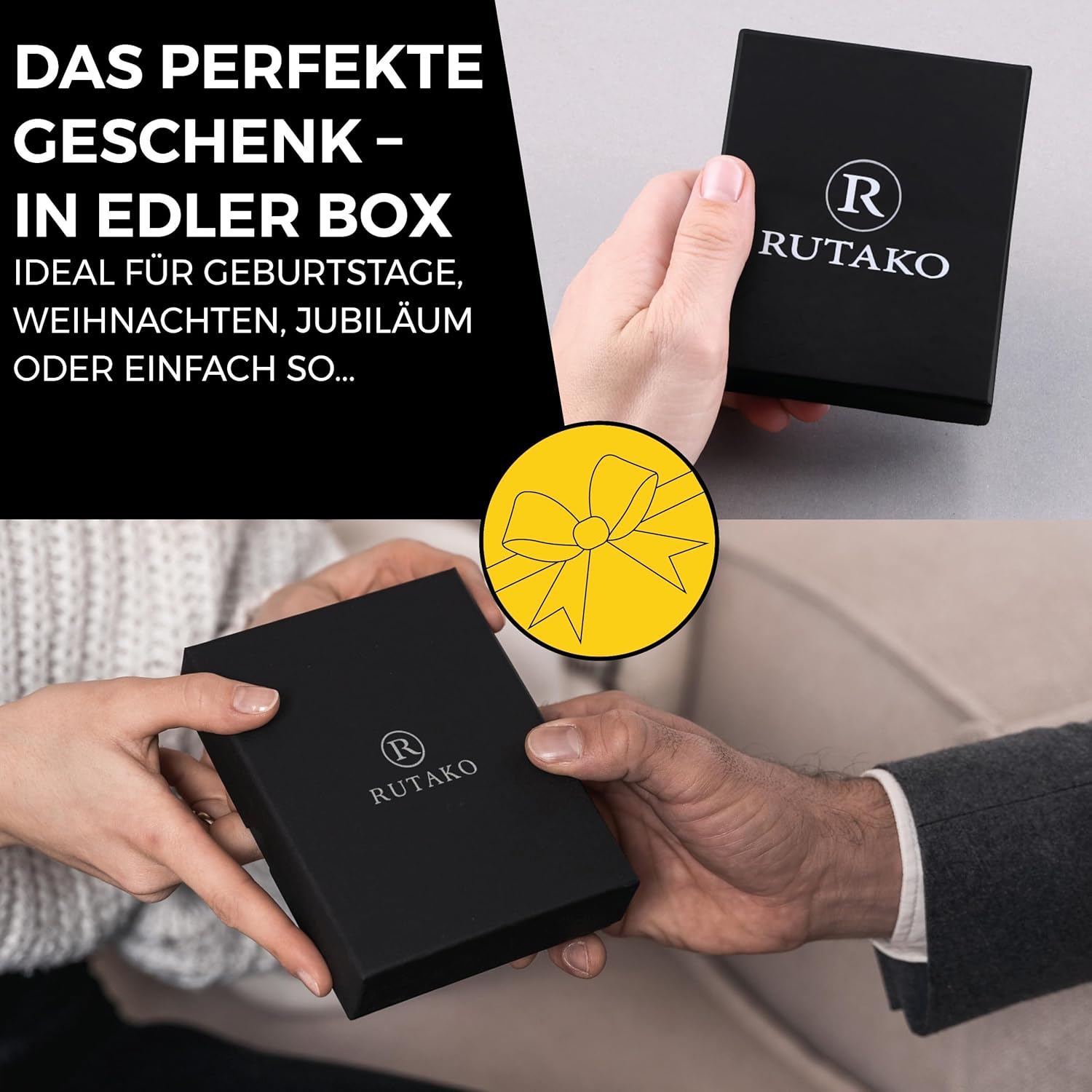 Thumbnail 5 de RUTAKO Leder Geldbörse Herren RFID Schutz, groß
