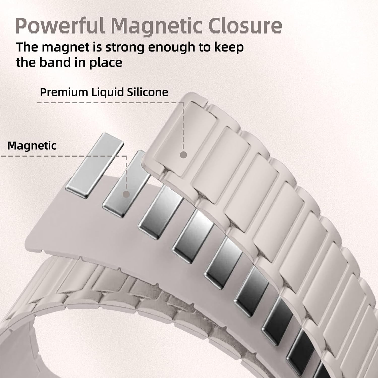 Detalle de RosMank 22mm Silicone Watch Band – Magnetic, Versatile Compatibility for Garmin and More