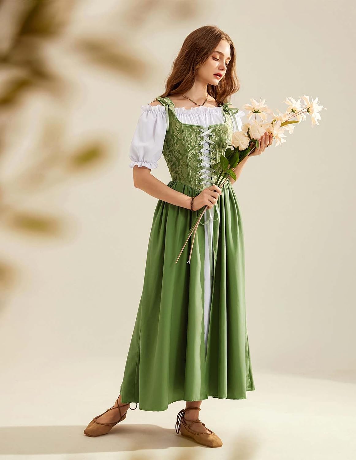 Thumbnail 6 de Scarlet Darkness Renaissance Costume Dress, Two-Piece Corset Set with Pockets