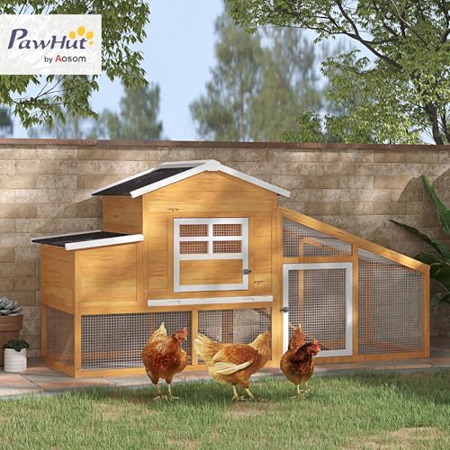 Detalle 2 de PawHut Gallinero de Madera Exterior 🐔 200x80x105 cm