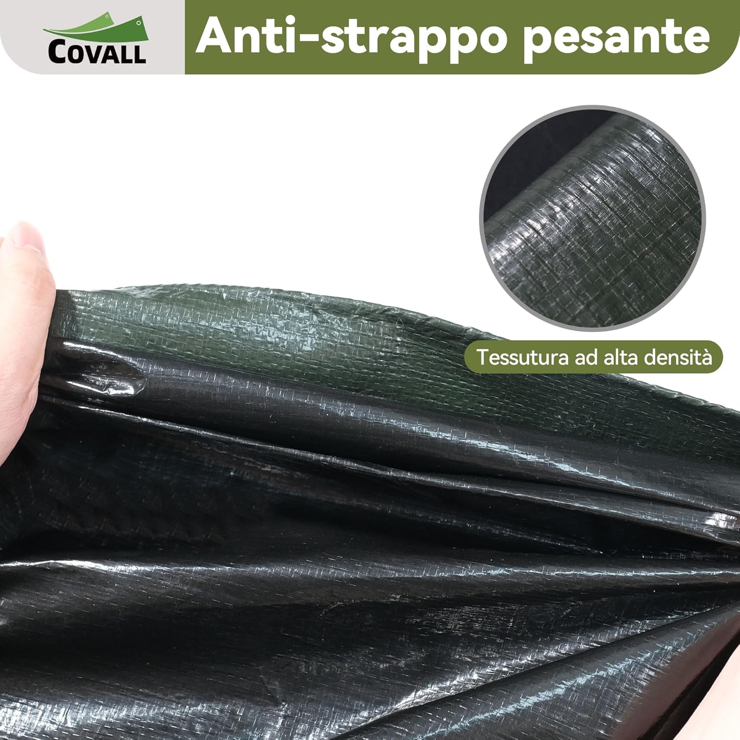 Thumbnail 4 de COVALL telo telone impermeabile 2x2 m in HDPE 140 g/m² con occhielli rinforzati