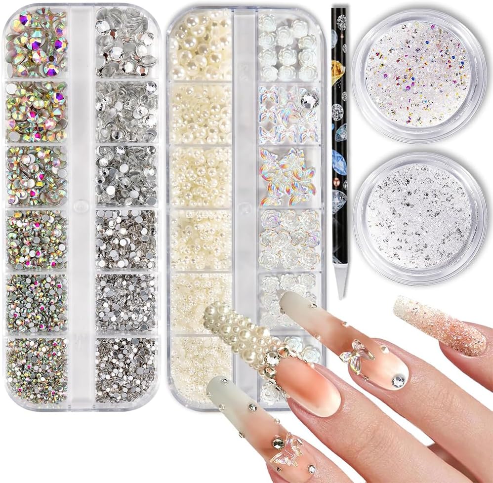 QYINXIU Nail Rhinestone Kit, 11,000 Pieces