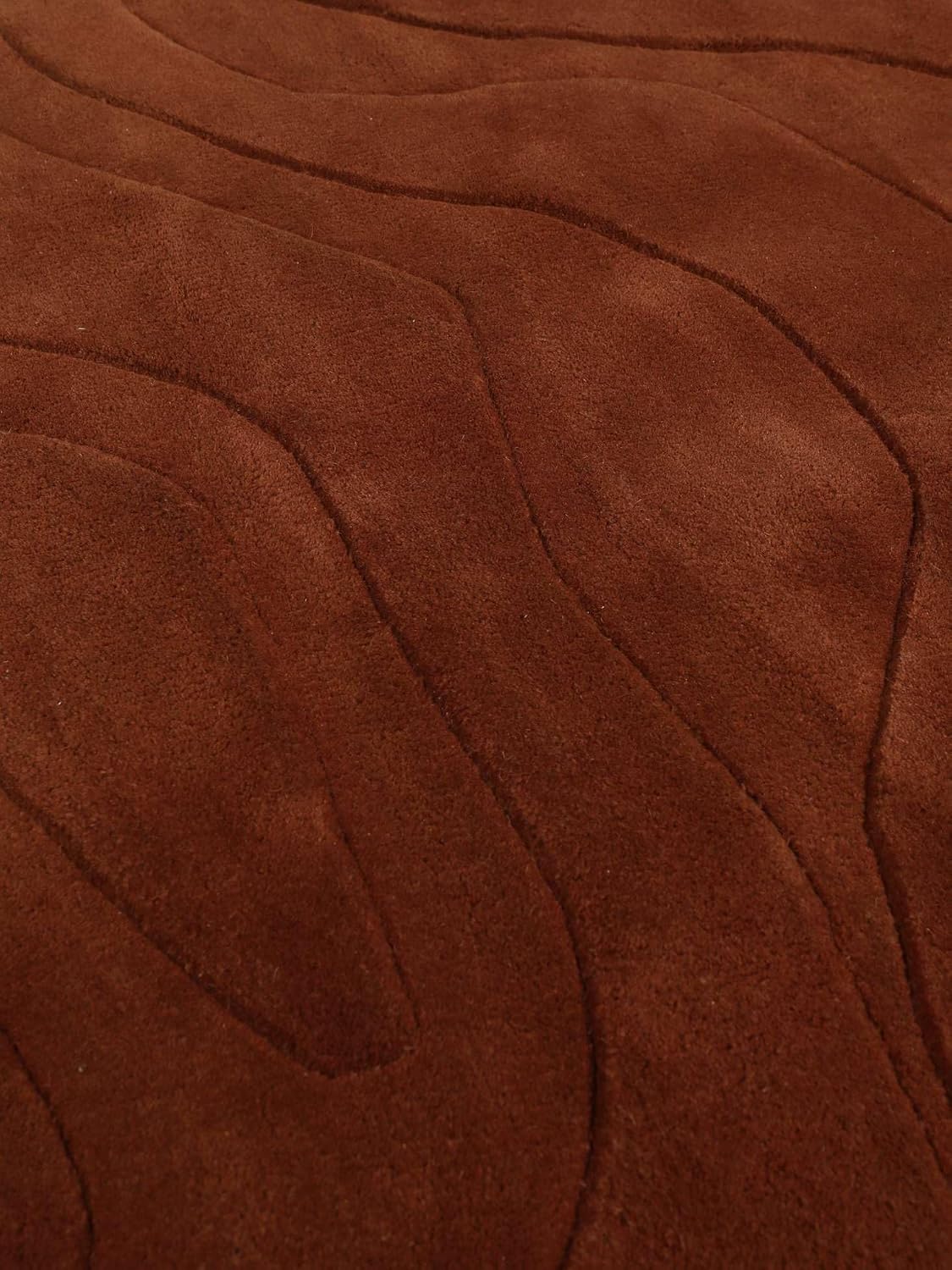 Detalle 2 de RugVista Barba 120133 rond tapijt, wol-katoen, roest, Ø 150 cm