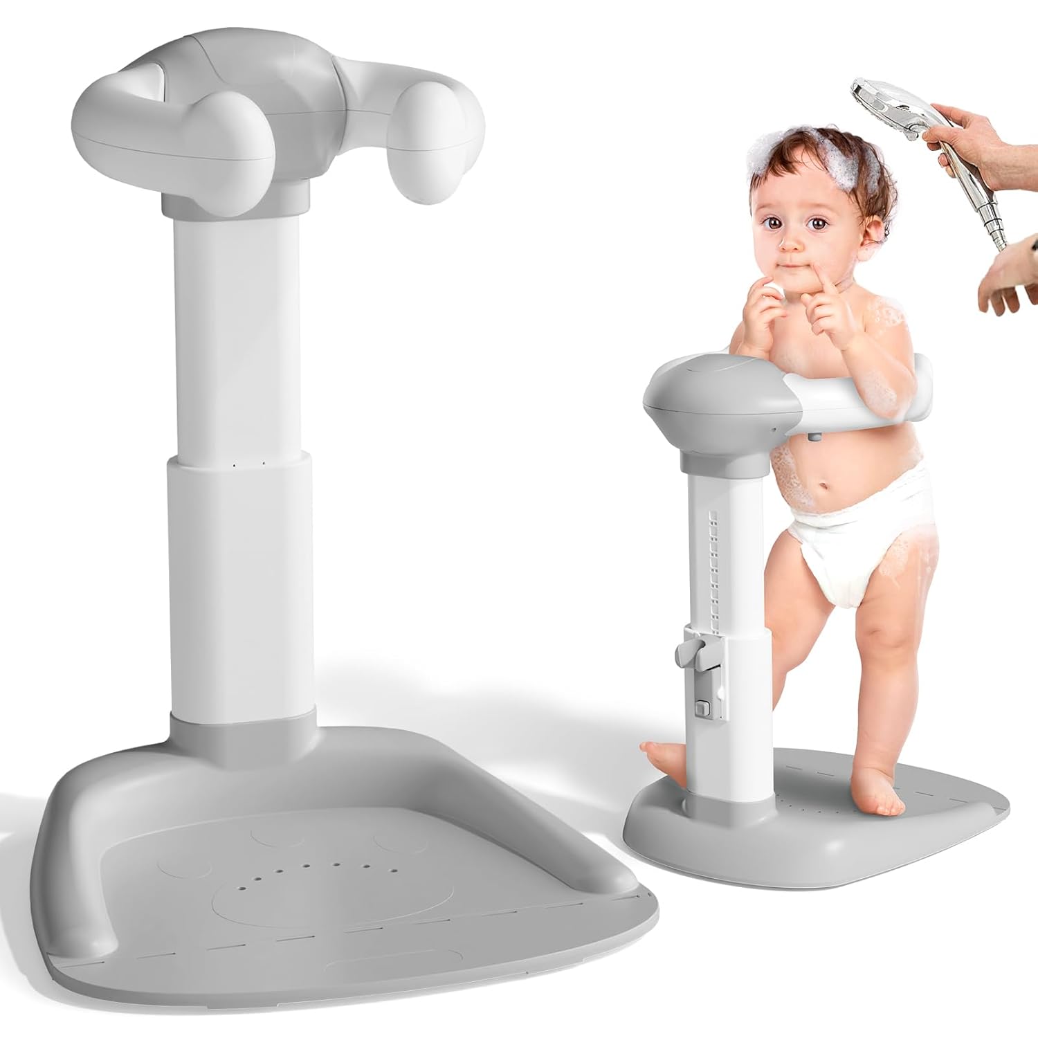 Detalle de COOSEYA Baby Bath with Shower Stand Support | Adjustable Shower Tower and Anti-Slip for Toddlers
