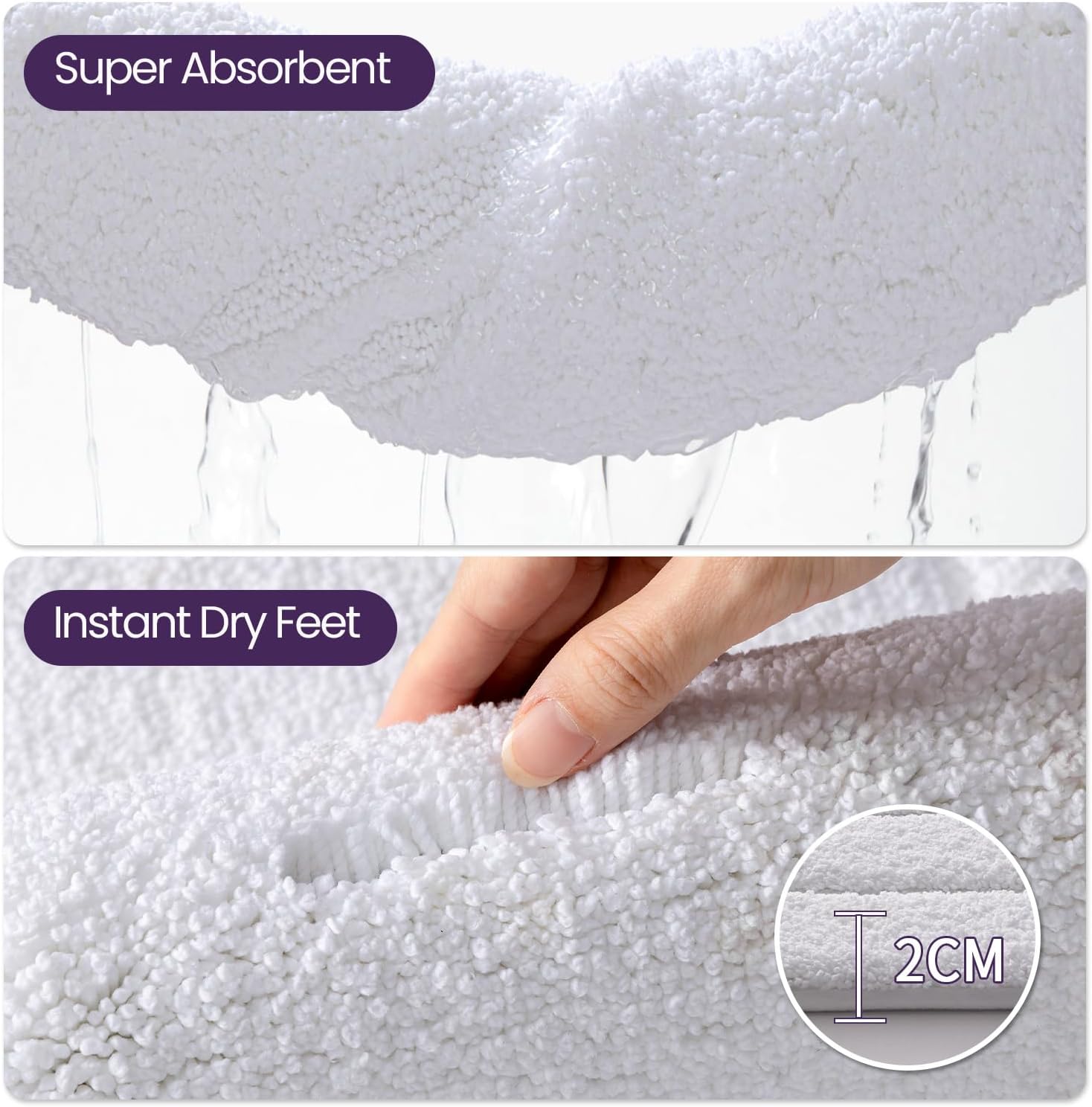 Thumbnail 6 de DEXI Bath Mat 50 x 80 cm: Extra Soft Microfibre, Non-Slip, Machine Washable