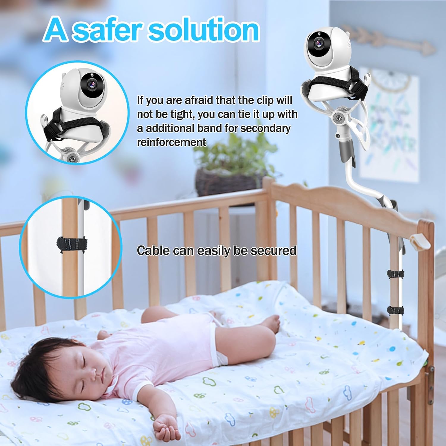 Thumbnail 4 de BURNNOVE Supporto universale per baby monitor a collo di cigno, installazione senza forare fino a 85 cm