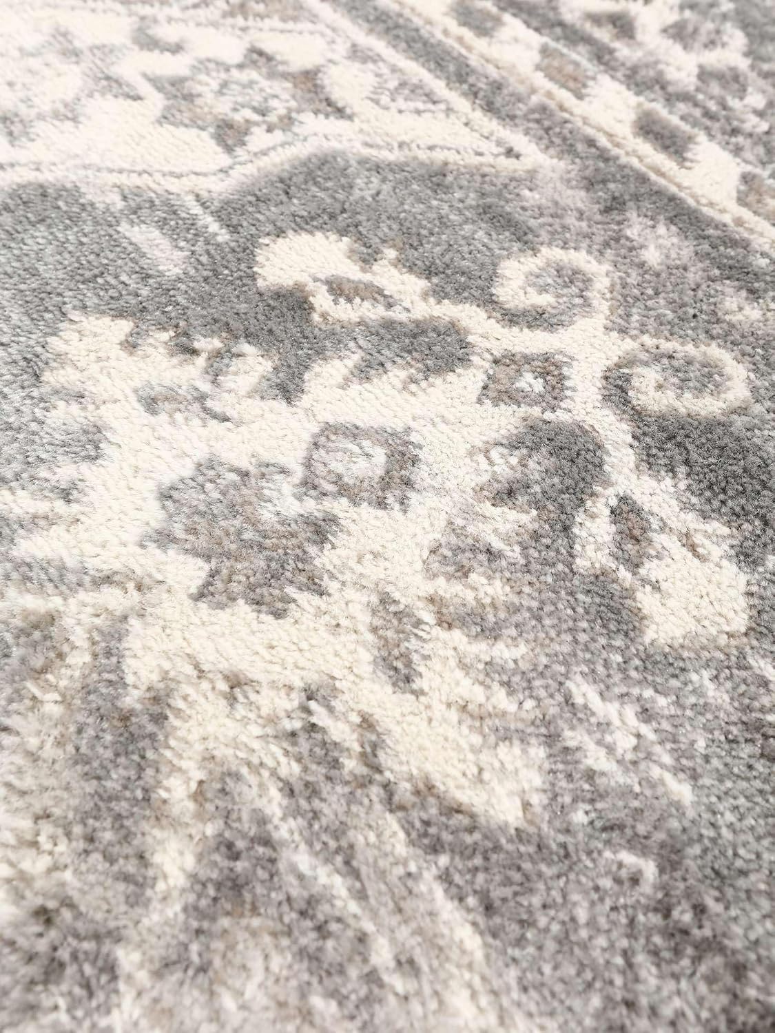 Detalle de RugVista Miran dywan 80 × 250 cm, szary, prostokątny bieżnik z wysokim runem