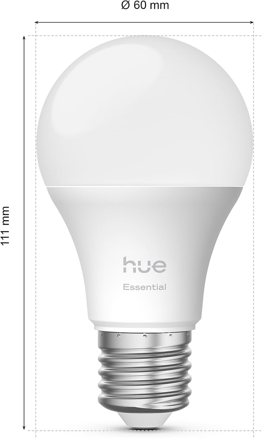 Thumbnail 1 de Philips Hue Essential LED A60 Smart Bulb (4-Pack) with White and Colour Ambiance, E27, 8W