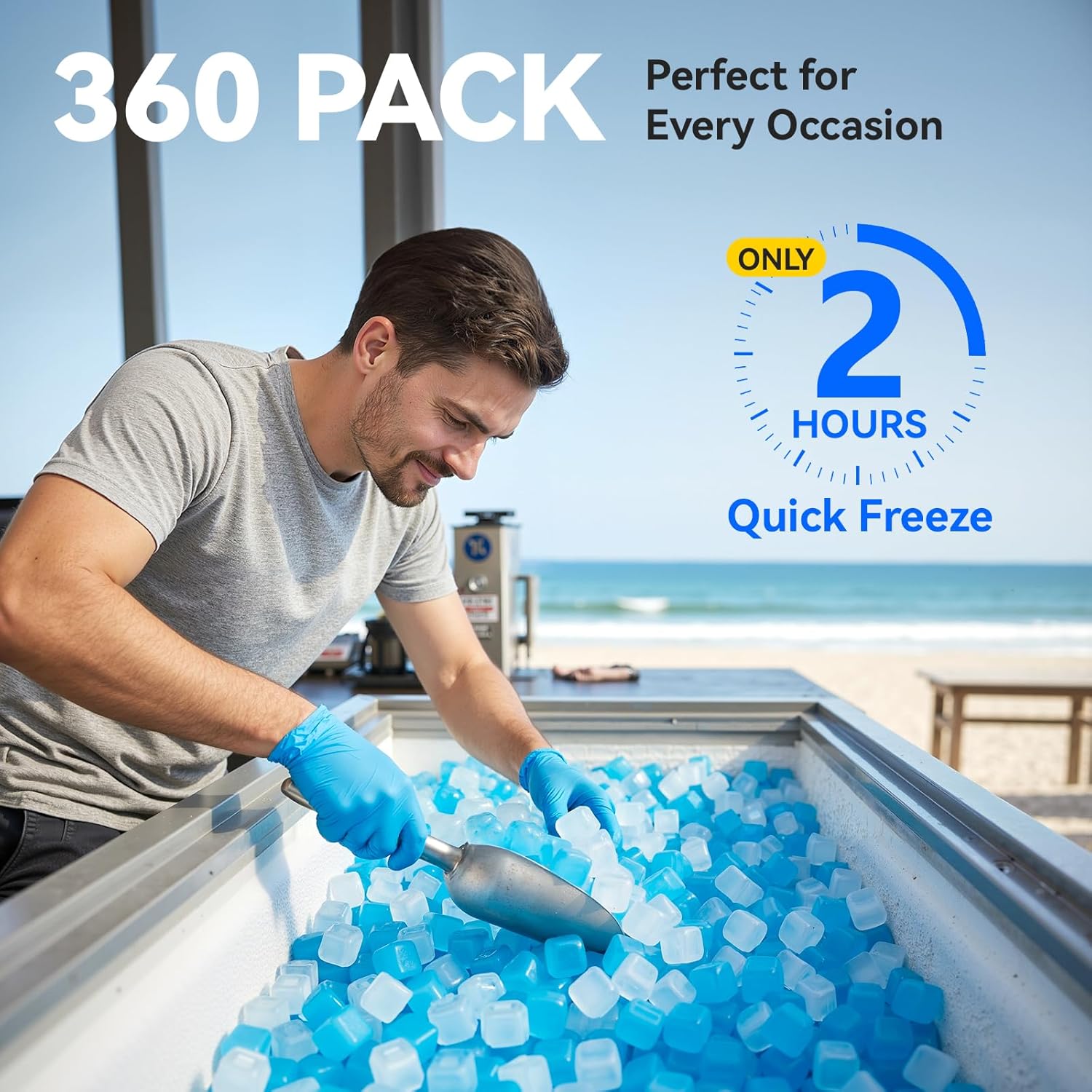 Thumbnail 3 de 360 Pack Reusable Ice Cubes, Refreezable Plastic Ice Cubes – BPA-Free
