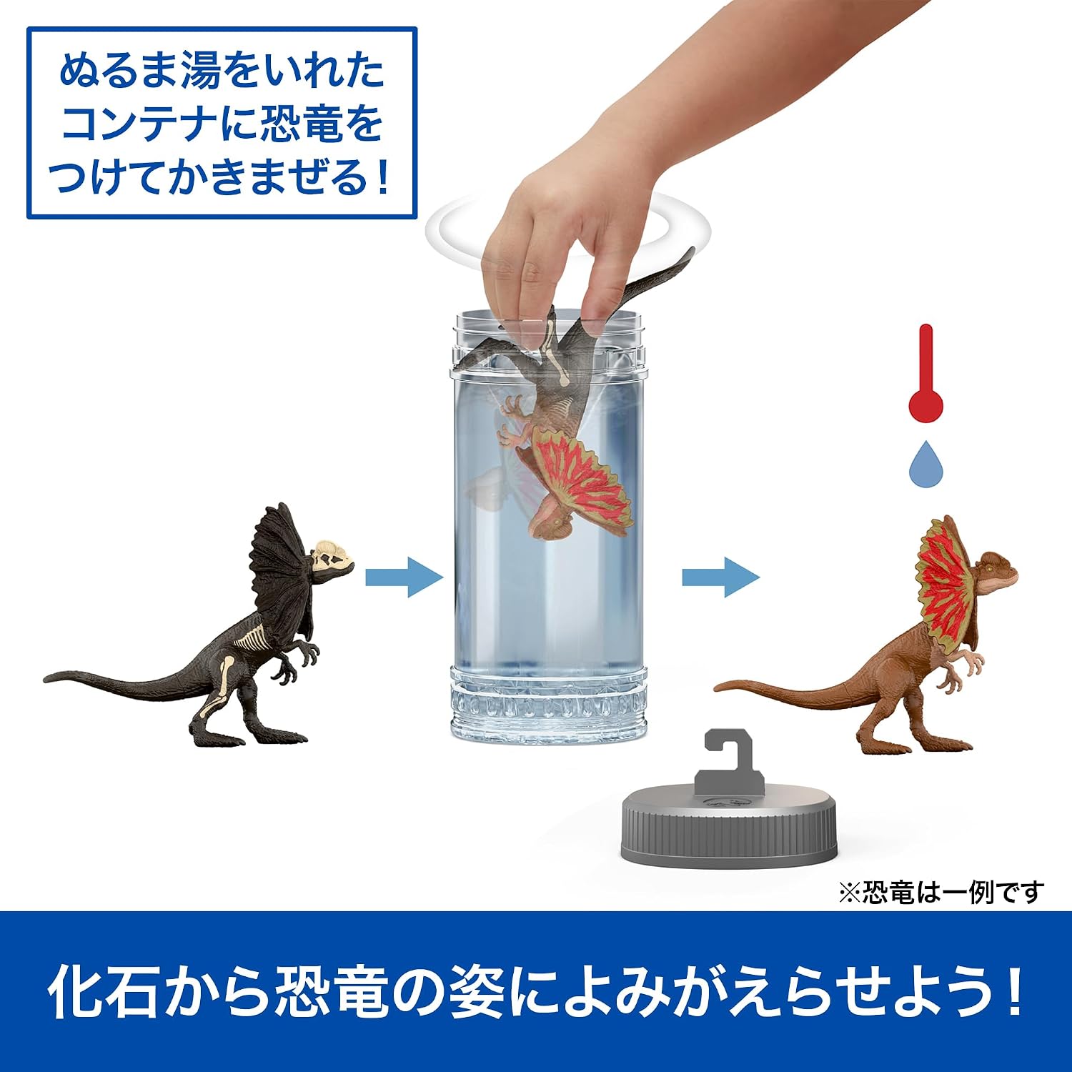 Detalle 2 de マテル ジュラシックワールド JDC52-986B 化石発掘フィギュア お湯で恐竜がよみがえるブラインドパック
