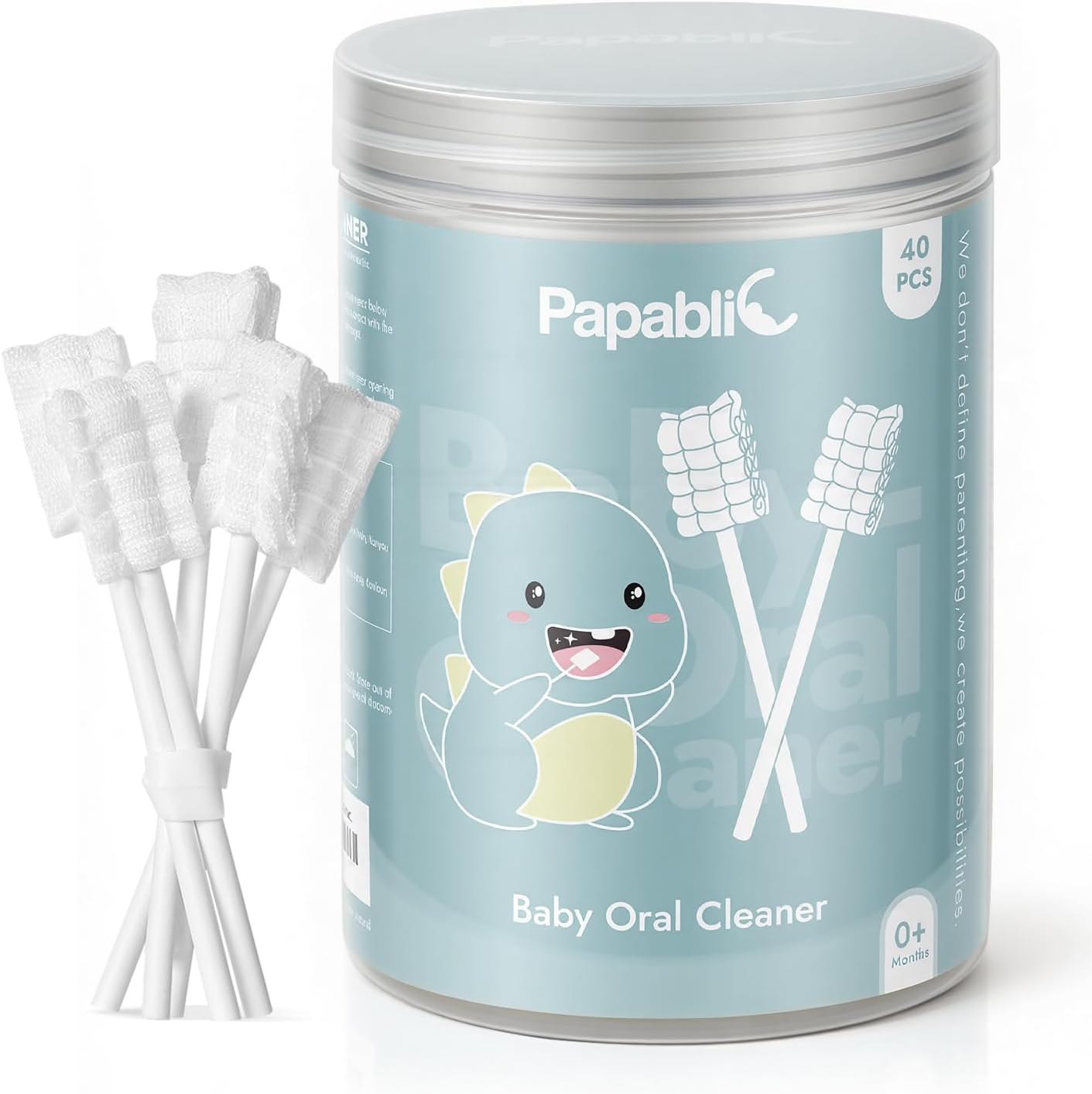 Detalle de Papablic Papablic45 Baby Tongue Cleaner, Disposable 40-Pack for Ages 0–2