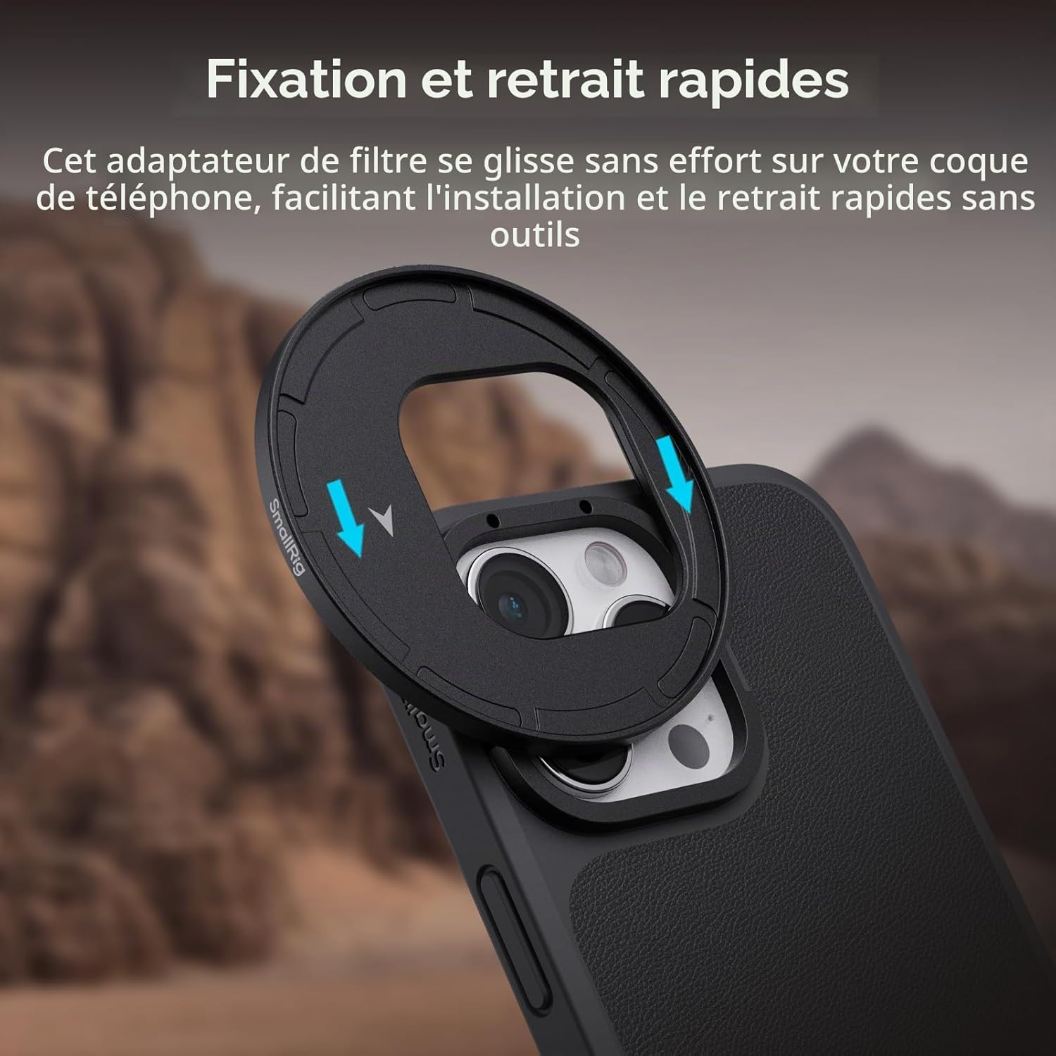 Detalle de Adaptateur de filtre magnétique amovible FilMo 67 mm pour iPhone 16 – SMALLRIG