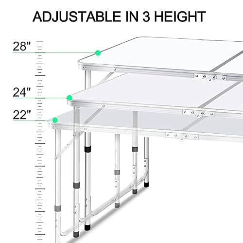 Thumbnail 3 de BARGAIN FACTORY Folding Table 4ft Heavy Duty – Sturdy Aluminium Frame, Portable, Waterproof Top