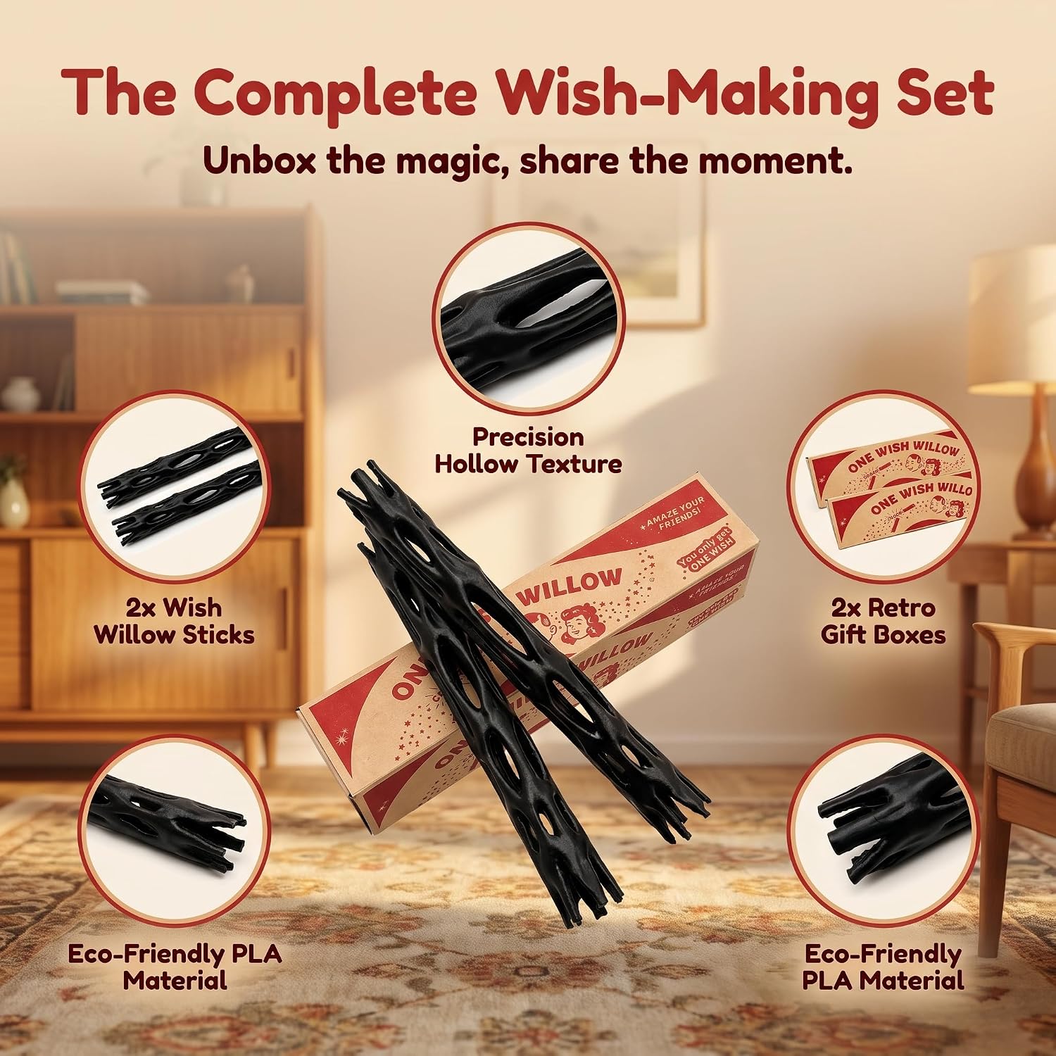 Detalle de Leceamy One Wish Willow Stick Set, 3D-Printed PLA, 2 Sticks